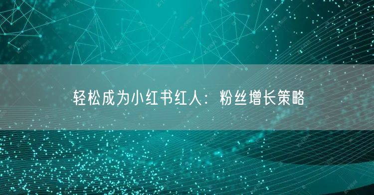 轻松成为小红书红人:粉丝增长策略